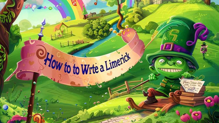 writing a limerick, cartoon